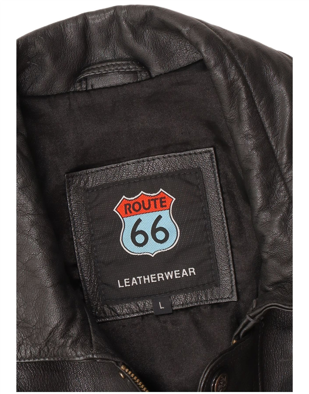 Giacca in pelle da uomo Route 66 UK 40 grande in pelle nera