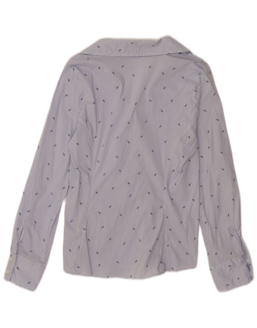 Camicia da donna Zara UK 12 Cotone gessato blu medio