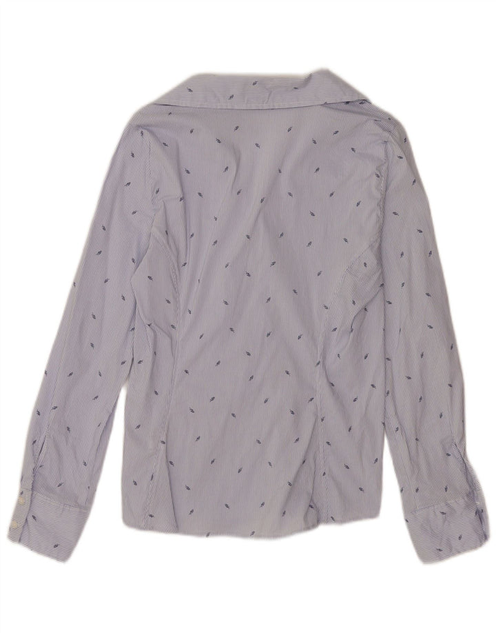 Camicia da donna Zara UK 12 Cotone gessato blu medio