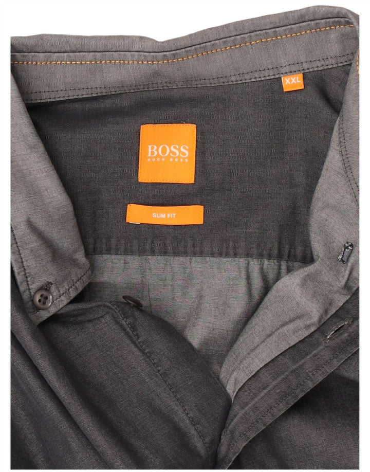 Camicia slim fit da uomo Hugo Boss 2XL Grigia