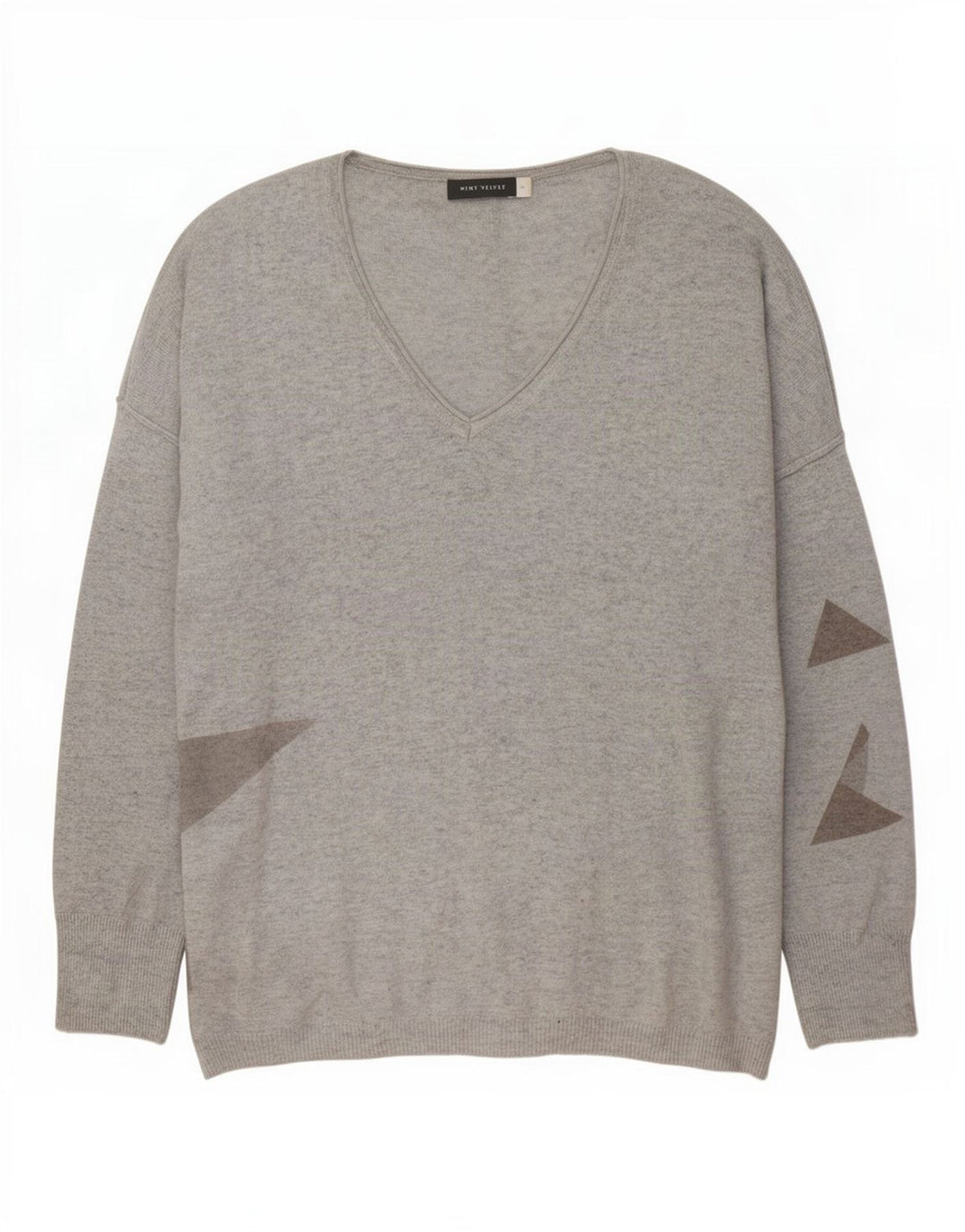 Maglione da donna con scollo a V con motivo astratto MINT VELVET UK 10 Piccolo Grigio