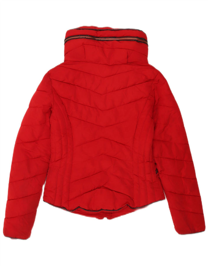Giacca imbottita con cappuccio da donna Zara UK 6 XS poliestere rosso