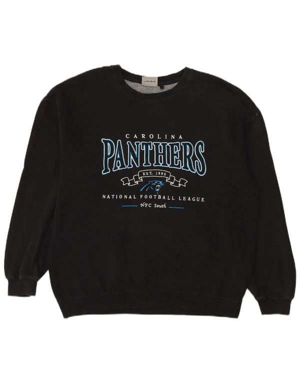 NFL Mens Carolina Panthers Loose Fit Graphic Sweatshirt Jumper Small Black