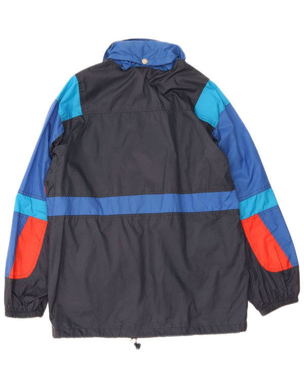 Giacca antipioggia da uomo Brugi con vestibilità ampia con cappuccio UK 36 Small Blu Navy Colourblock