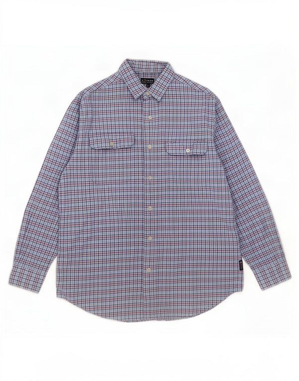Camicia da uomo Chaps in cotone a quadri blu medio