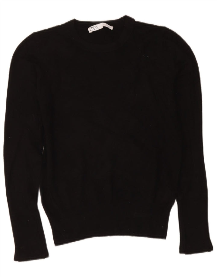 Maglione maglione girocollo da donna Zara UK 10 piccolo nero