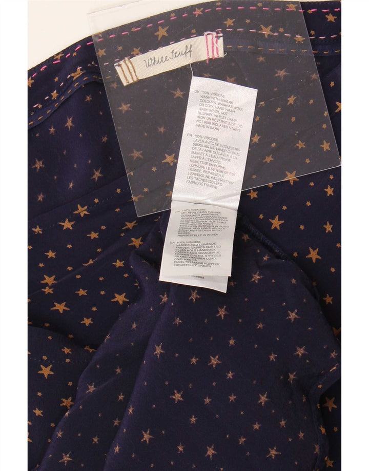 Camicetta da donna con motivo astratto di White Stuff UK 18 XL in viscosa blu navy