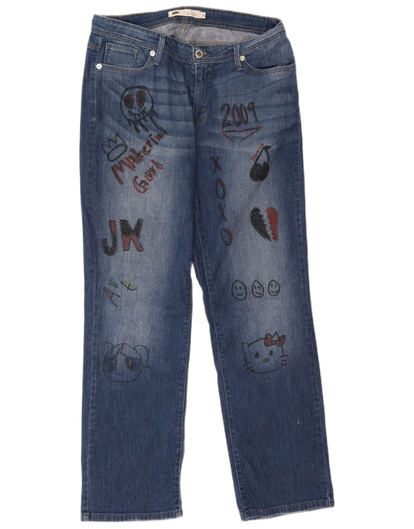 Levi's Donna 525 Graphic Curvy Jeans dritti US 16 2XL W33 L32 Blu