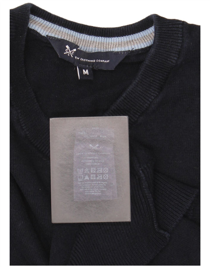 Crew Clothing Maglione da uomo con scollo a V in cotone medio blu navy