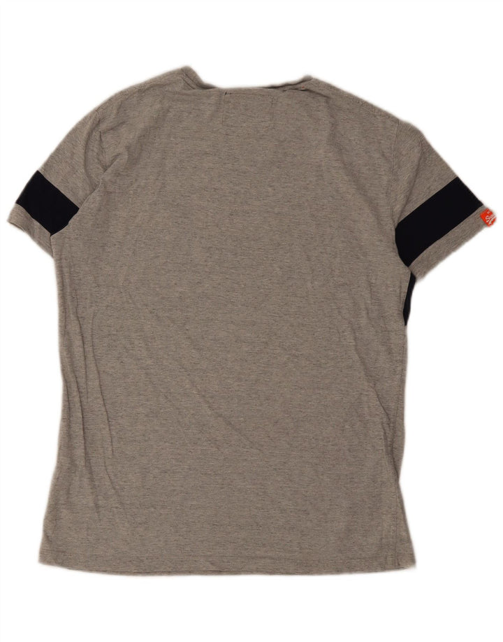 T-shirt da uomo Superdry Top Large in cotone color block grigio