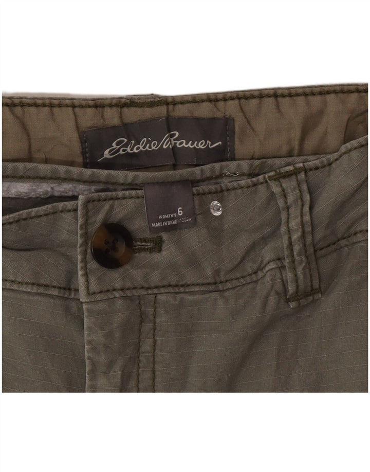 Pantaloncini cargo da donna Eddie Bauer US 6 medi W30 cotone kaki