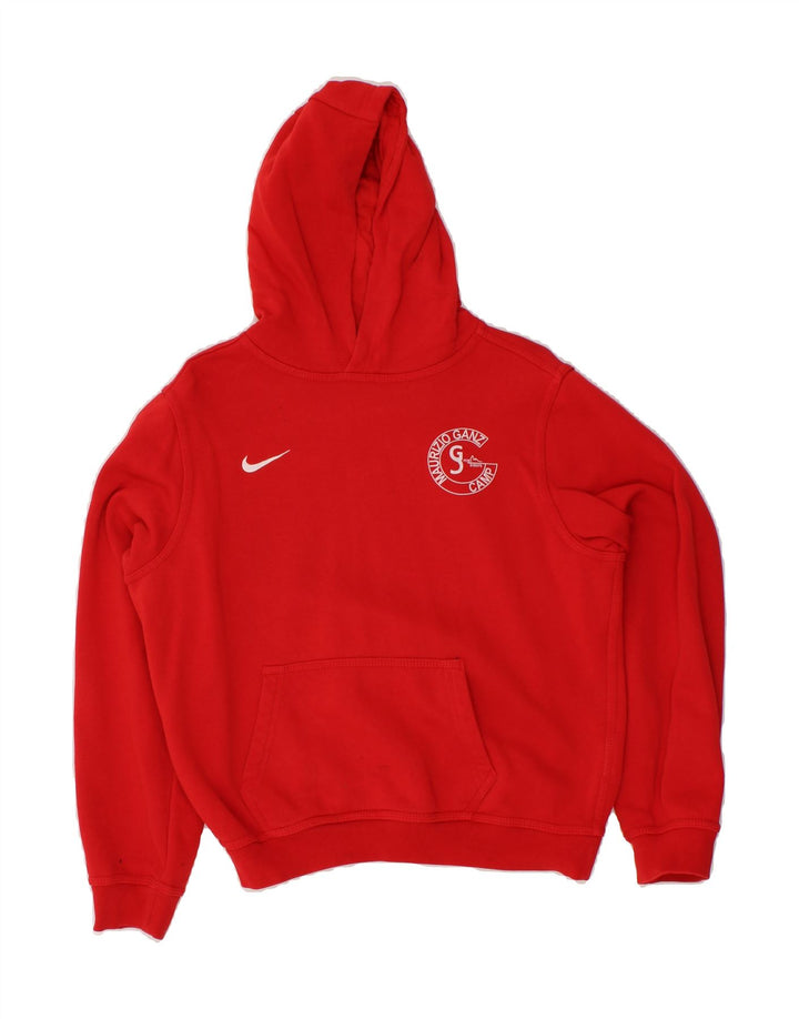 NIKE Boys Graphic Hoodie Jumper 12-13 Years Large Red Vintage Nike and Second-Hand Nike from Messina Hembry 