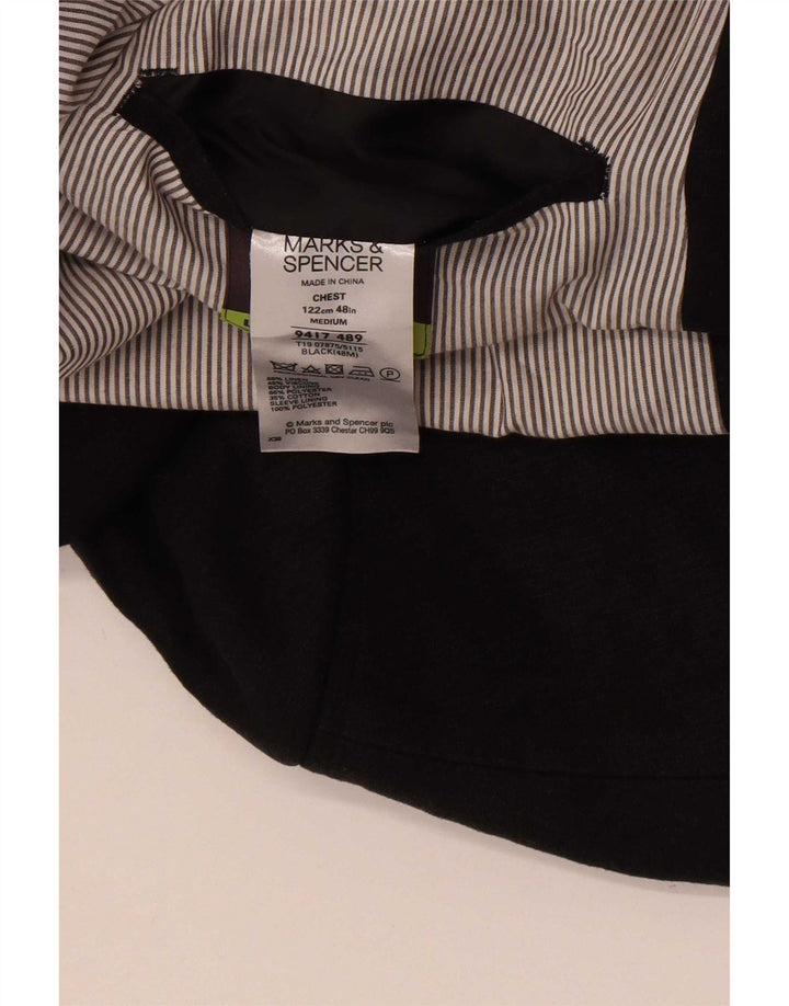 Giacca blazer a 2 bottoni Marks & Spencer da uomo UK 48 2XL Lino nero