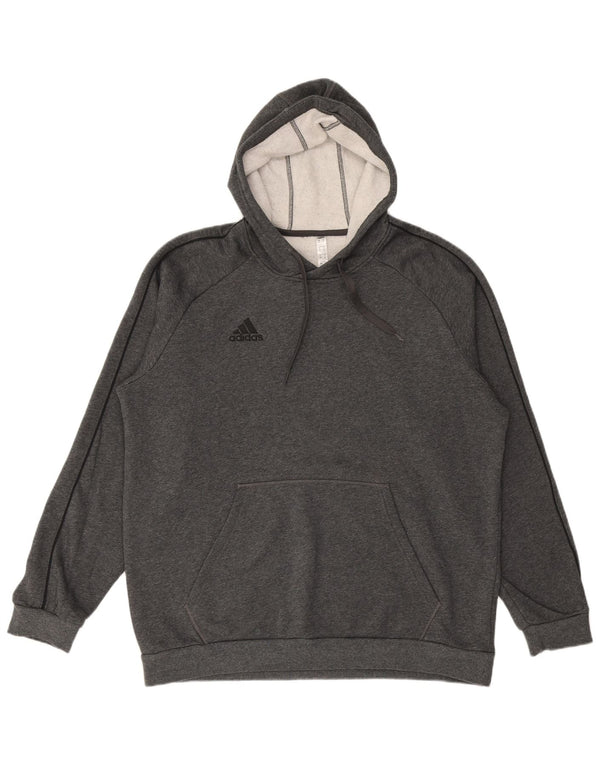 Felpa con cappuccio da uomo ADIDAS XL in cotone grigio