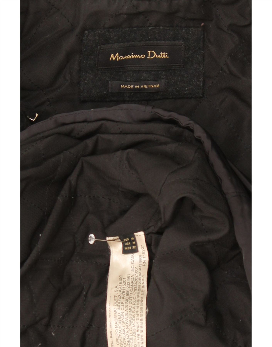 Cappotto giacca a vento da donna Massimo Dutti UK 14 Blocco colore blu navy medio