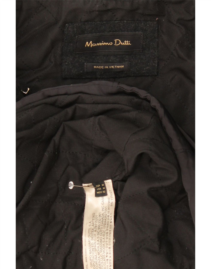 Cappotto giacca a vento da donna Massimo Dutti UK 14 Blocco colore blu navy medio