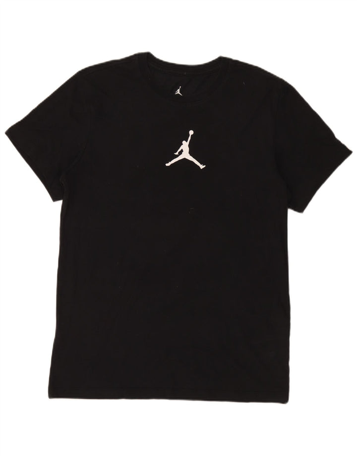 T-shirt Jordan Dri Fit da uomo in cotone nero medio