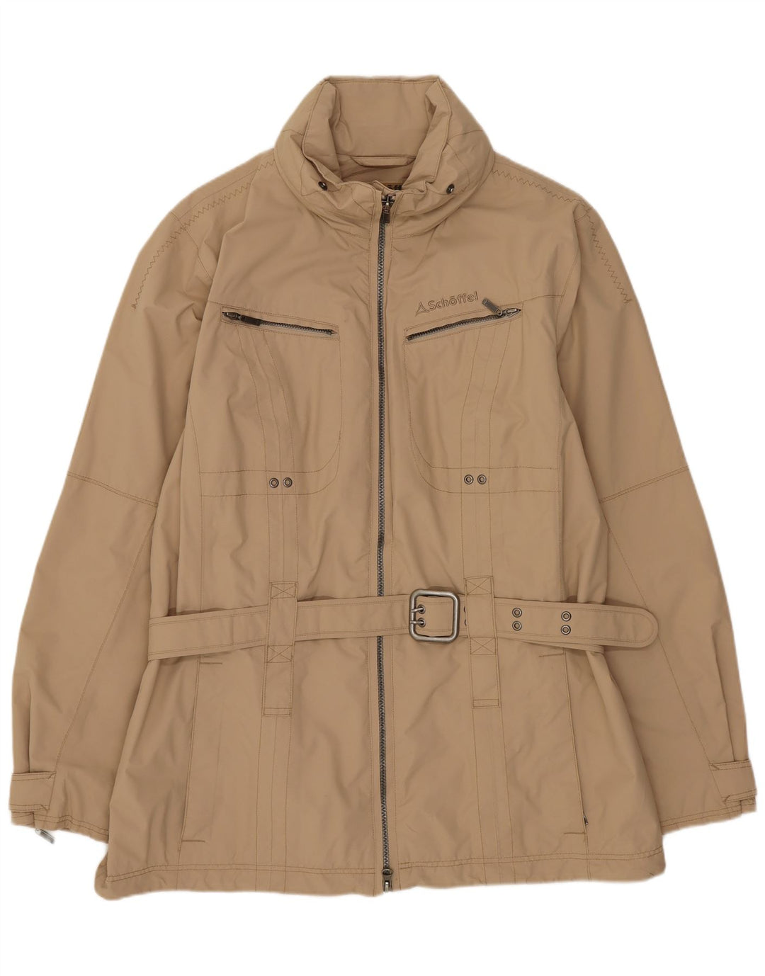 Giacca antipioggia con cappuccio da donna Schoffel UK 16 Large Beige