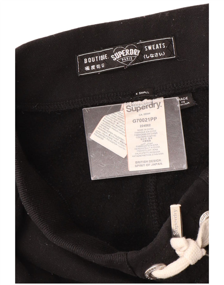Pantaloni da tuta con grafica da donna SUPERDRY Joggers UK 6 XS cotone nero