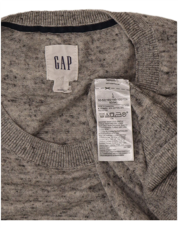 Maglione maglione girocollo da uomo Gap grande cotone chiazzato grigio