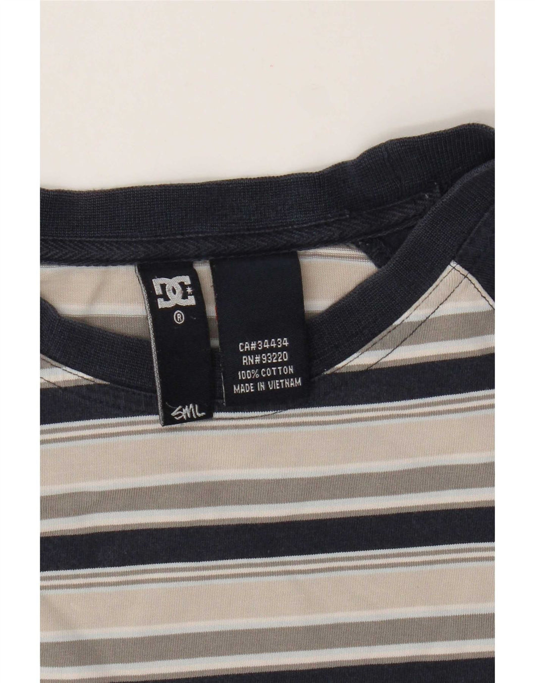 Maglia da uomo DC manica a 3/4 piccola in cotone a righe bianche