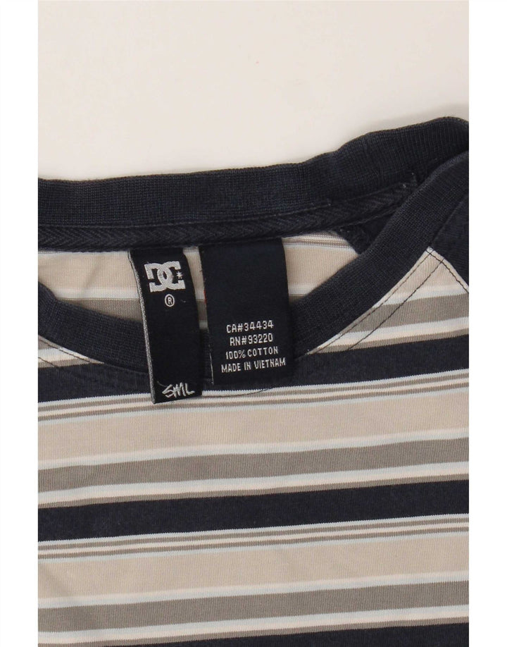Maglia da uomo DC manica a 3/4 piccola in cotone a righe bianche