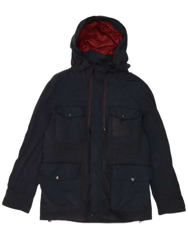 Giacca da uomo con cappuccio Zara UK 40 Large Blu Navy