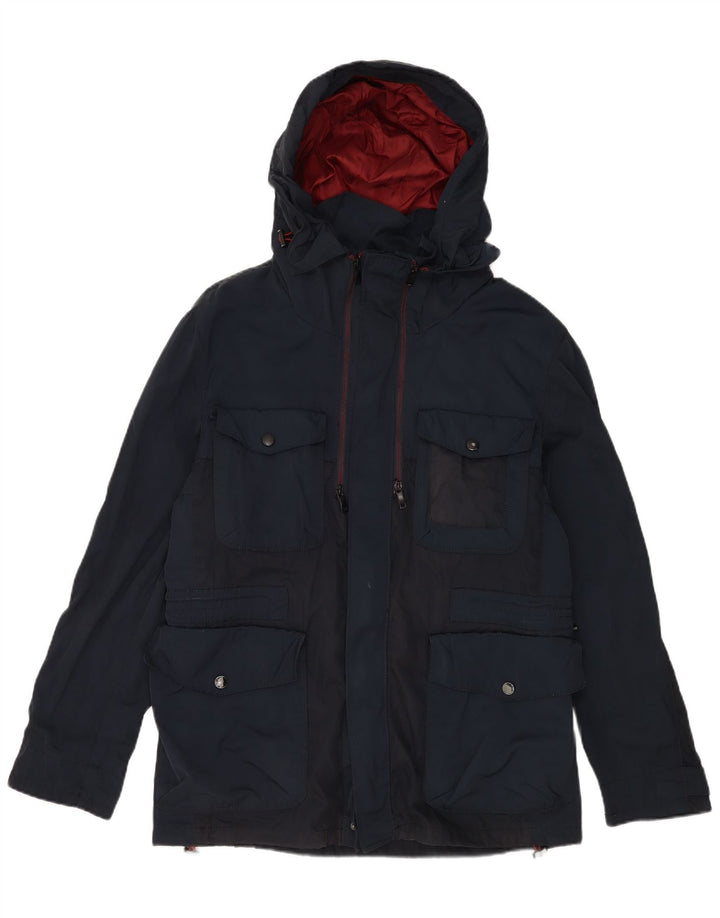 Giacca da uomo con cappuccio Zara UK 40 Large Blu Navy