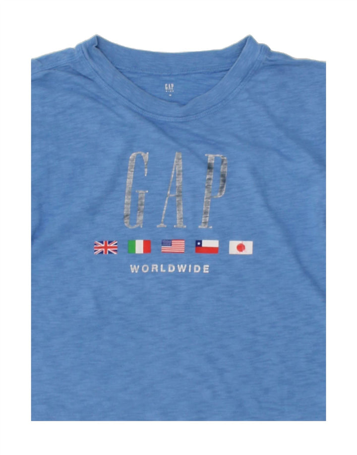 GAP Girls Graphic T-Shirt Top 7-8 Years Medium Blue Cotton Vintage Gap and Second-Hand Gap from Messina Hembry 