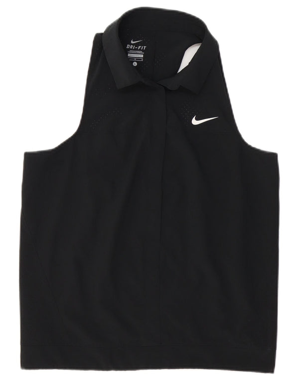NIKE Womens Dri Fit Vest Top UK 16 Large Black Polyester