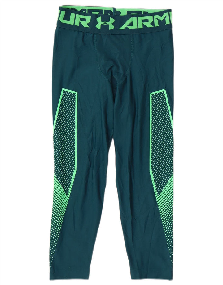 Under Armour Leggings Capri grafici a compressione da uomo verde medio geometrico