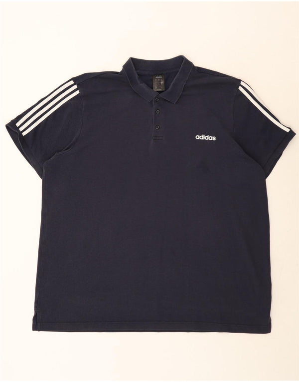 Polo Adidas da uomo 3XL in cotone blu navy