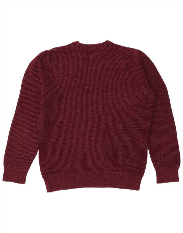 Maglione da uomo girocollo Superdry in cotone bordeaux medio