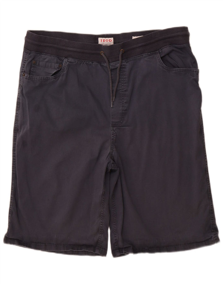 IZOD Mens Regular Fit Shorts W42 2XL  Navy Blue Cotton