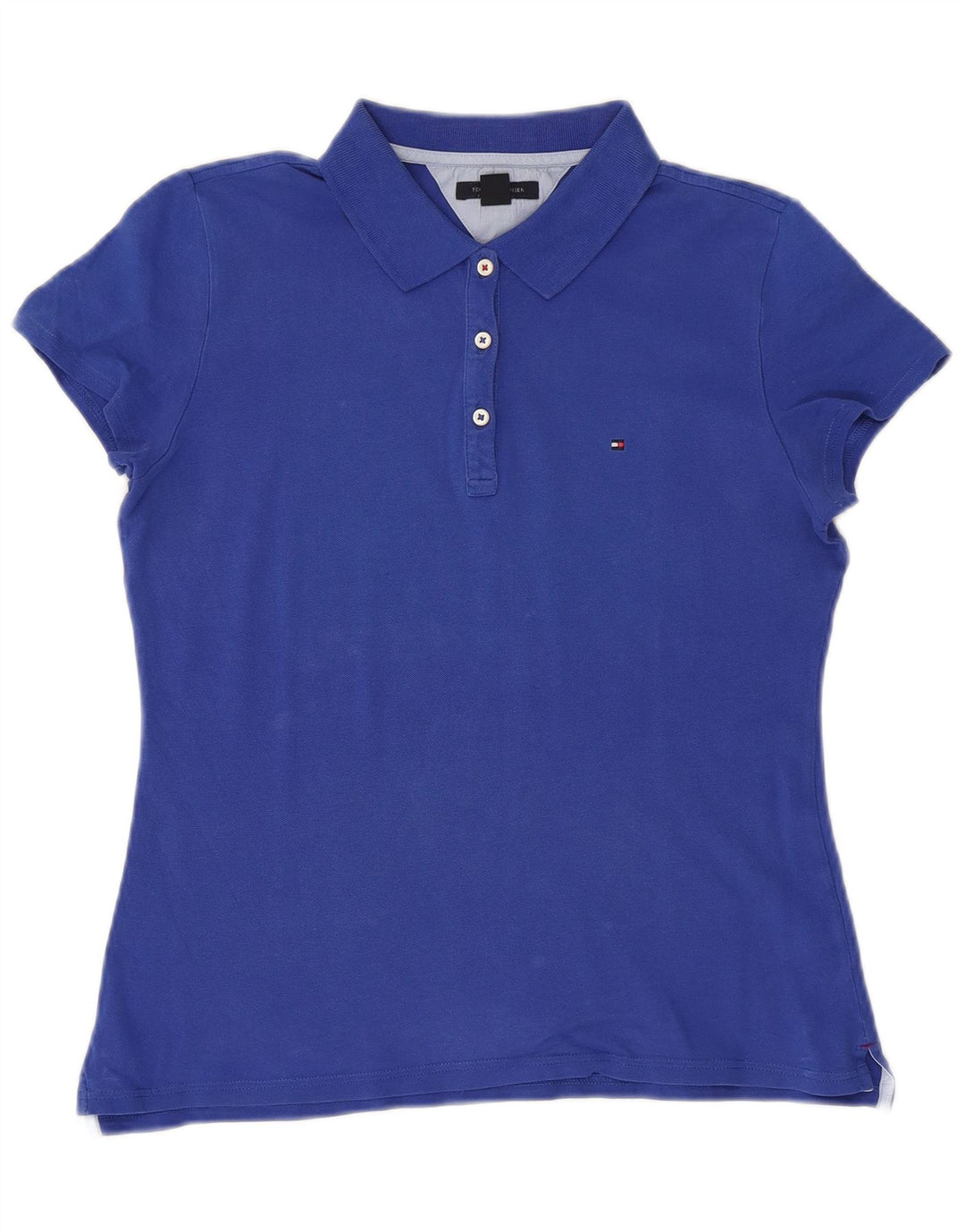 TOMMY HILFIGER Polo da donna UK 12 cotone blu medio