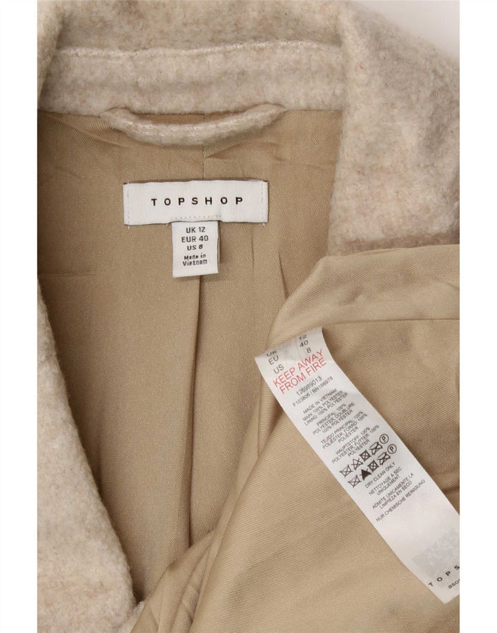 Giacca blazer da donna a 3 bottoni Topshop UK 12 Poliestere beige medio