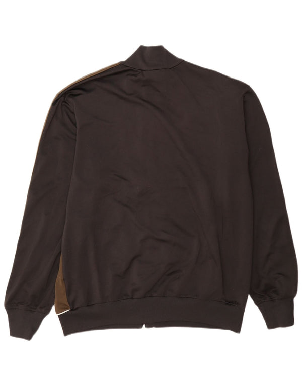 Giacca da tuta da uomo Adidas in poliestere color block marrone medio