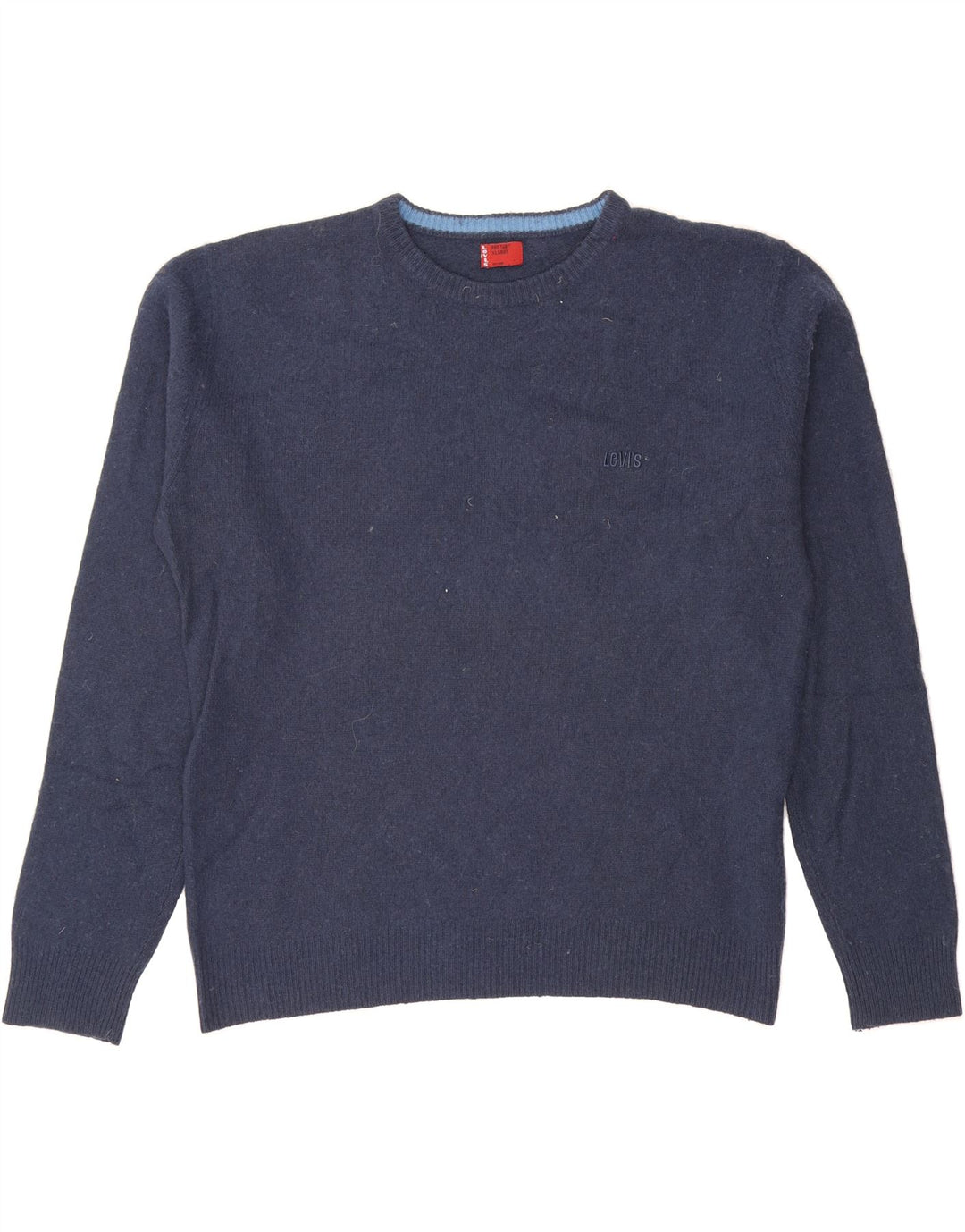 LEVI'S Mens Crew Neck Jumper Sweater XL Navy Blue Lambswool Vintage Levi's and Second-Hand Levi's from Messina Hembry 