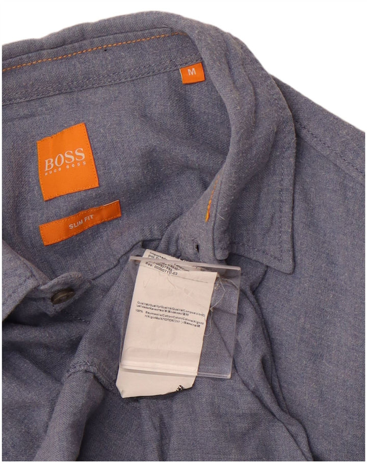 Camicia slim fit da uomo HUGO BOSS in cotone blu medio