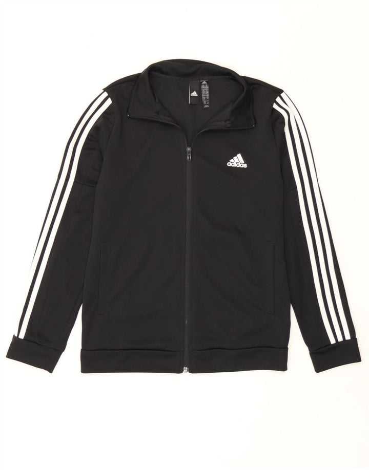 Giacca superiore della tuta da donna Adidas UK 12/14 poliestere nero medio