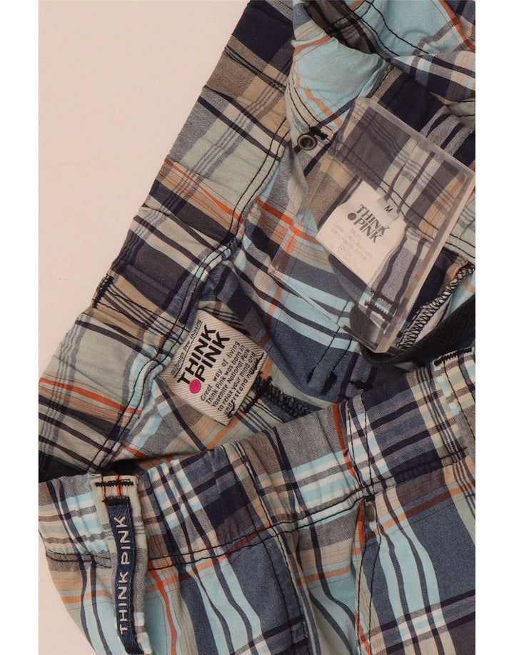Pantaloni chino larghi da uomo Think Pink medi W30 L29 a quadri multicolore