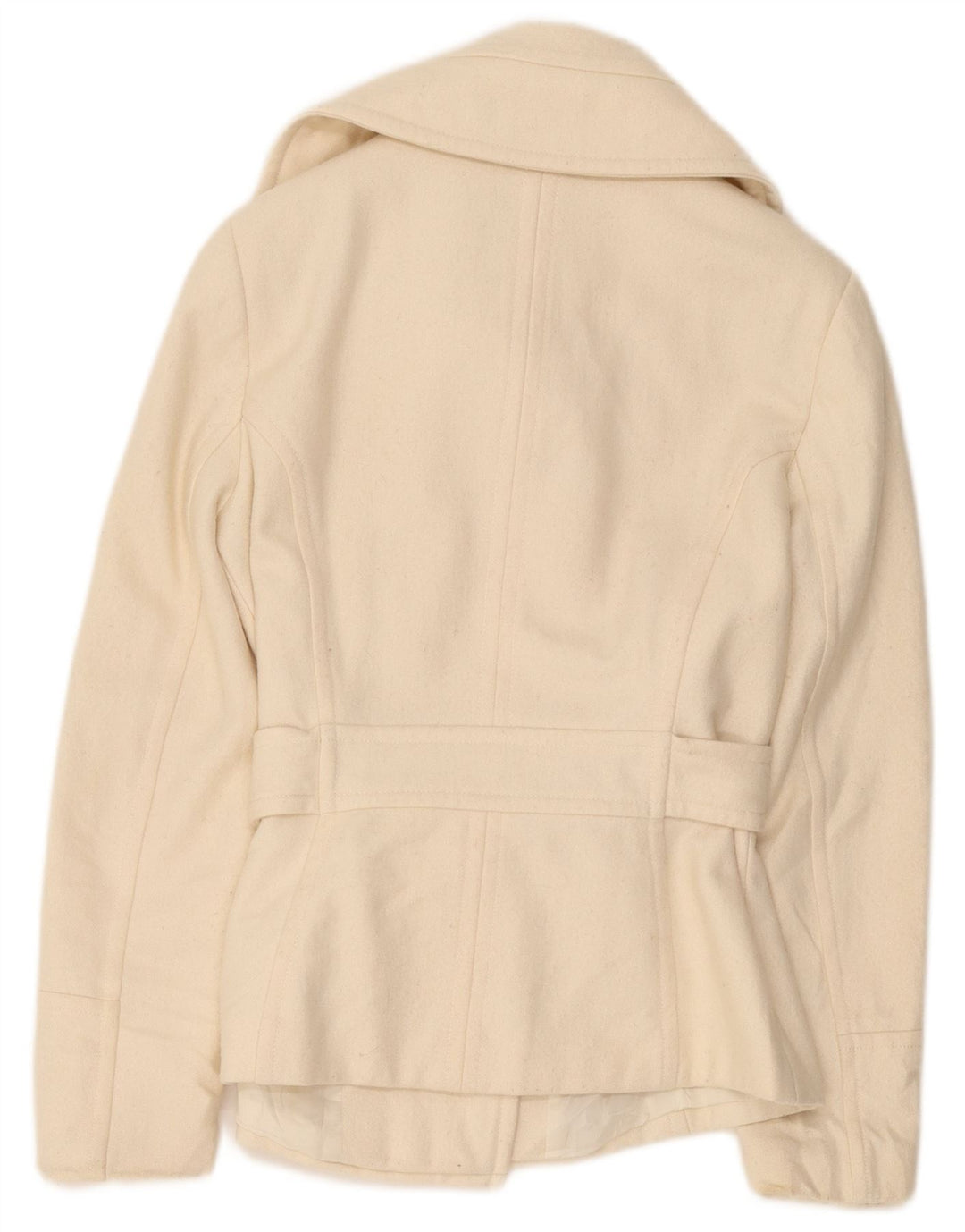 Cappotto da marinaio da donna Zara UK 12 medio in lana bianco sporco