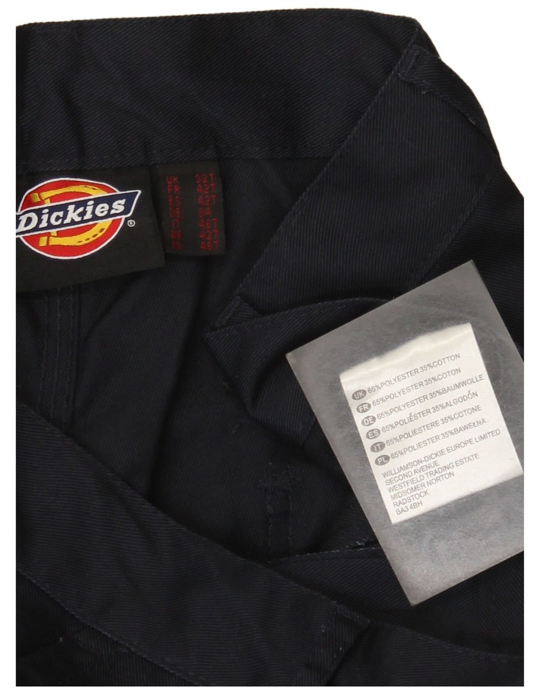 Pantaloni cargo dritti da uomo Dickies W32 L30 poliestere blu navy