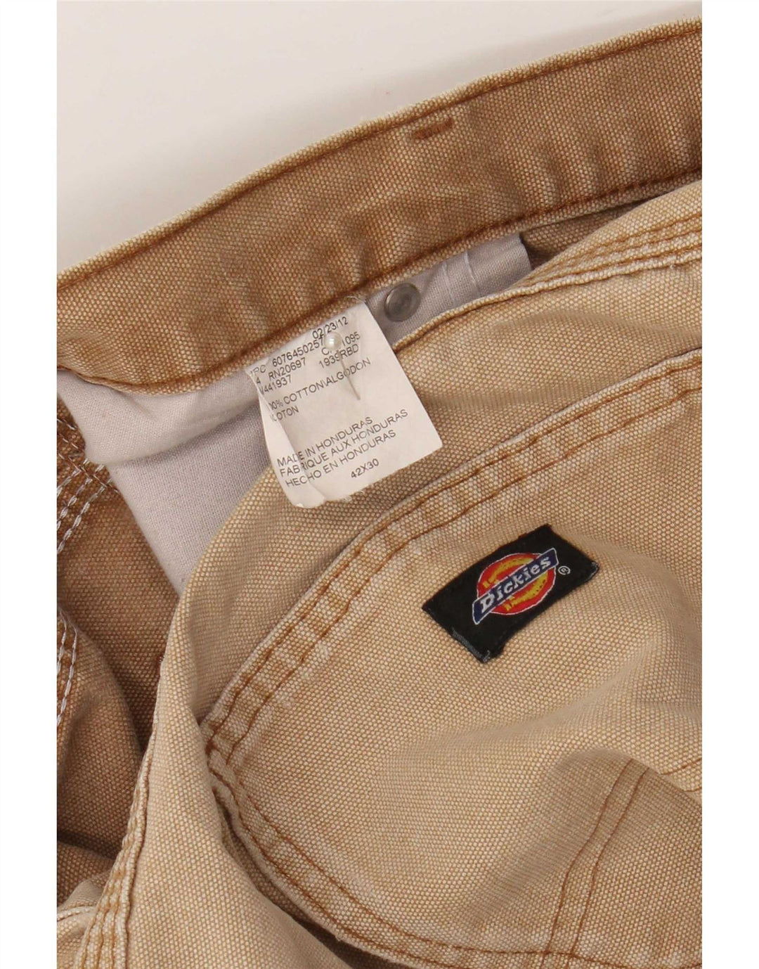 Pantaloni cargo dritti da uomo Dickies W42 L30 in cotone beige