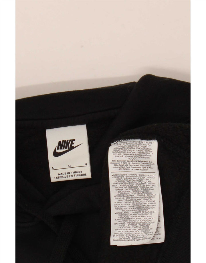 Felpa con cappuccio grafica Nike da uomo grande in cotone nero