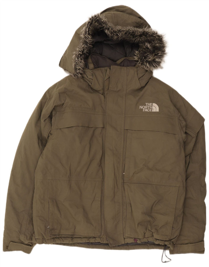 Giacca imbottita con cappuccio da uomo The North Face UK 38 nylon kaki medio