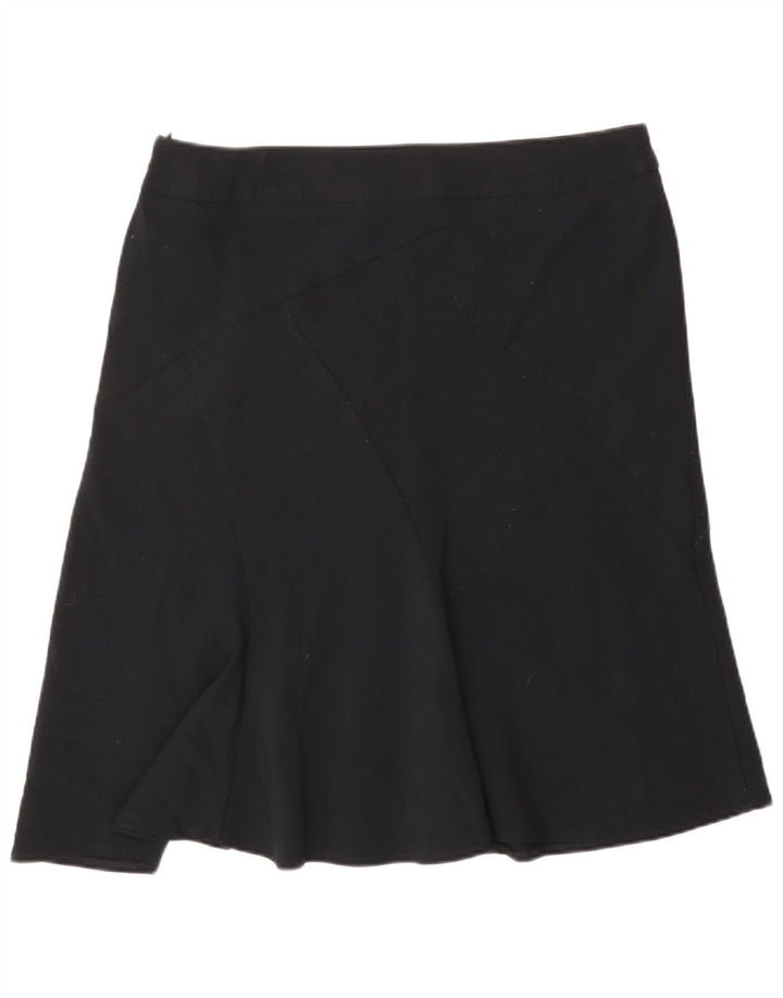 Gonna a trapezio da donna Marks & Spencer UK 14 grande W32 poliestere nero