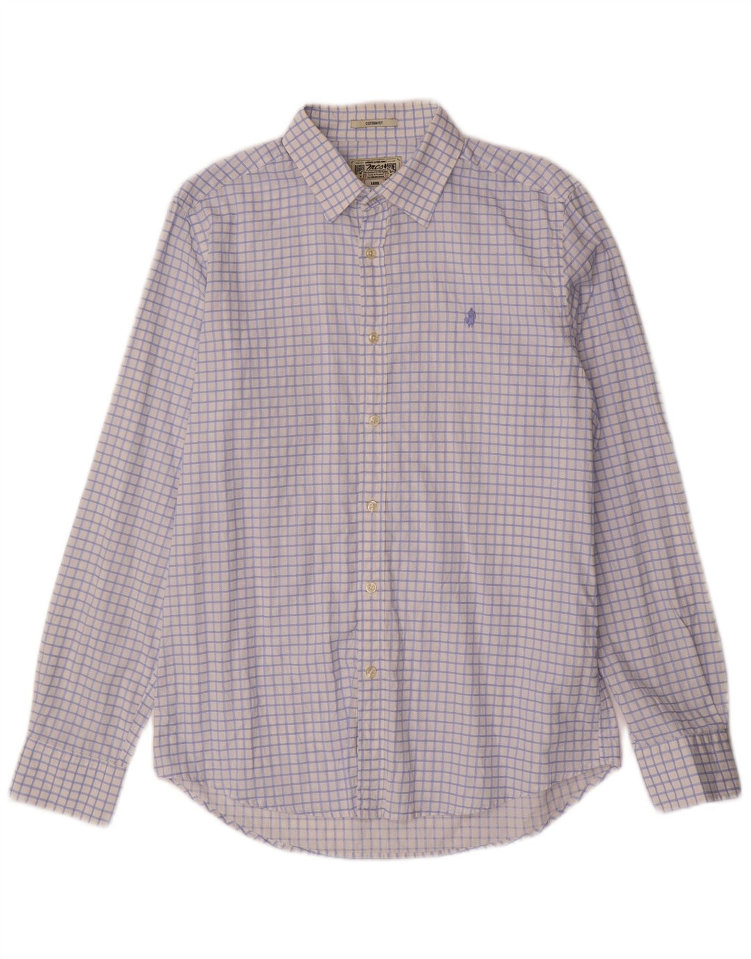 Camicia da uomo su misura Marlboro Classics, cotone a quadri blu grandi