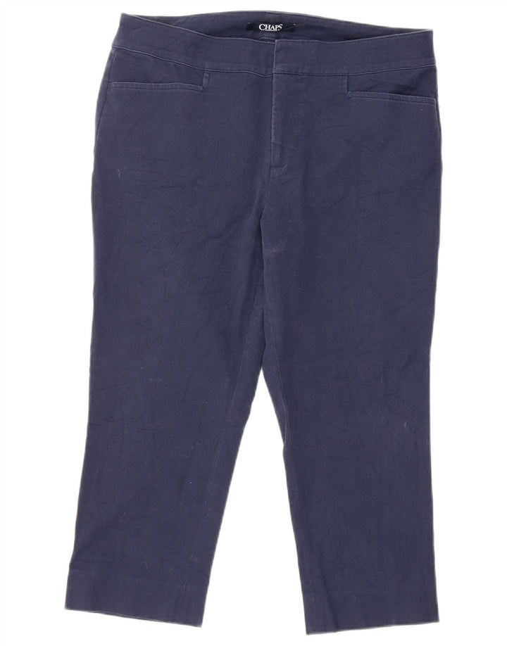Pantaloni capri dritti da donna Chaps US 8 medi W32 L20 cotone blu
