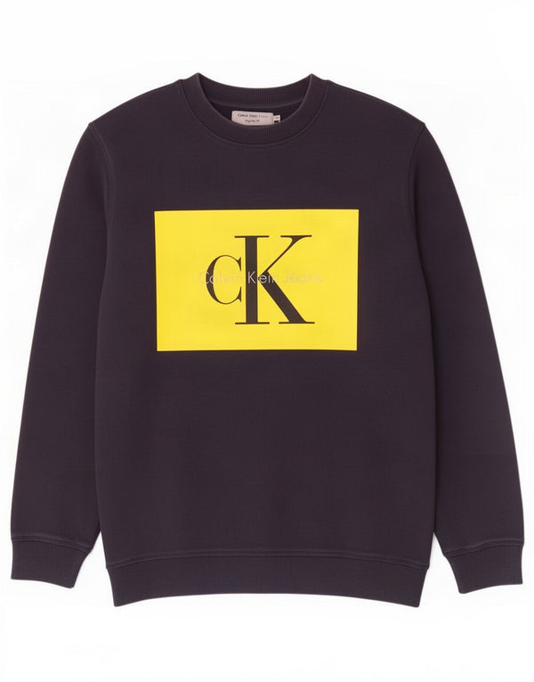 Calvin Klein Jeans Felpa grafica da uomo Maglione medio blu navy